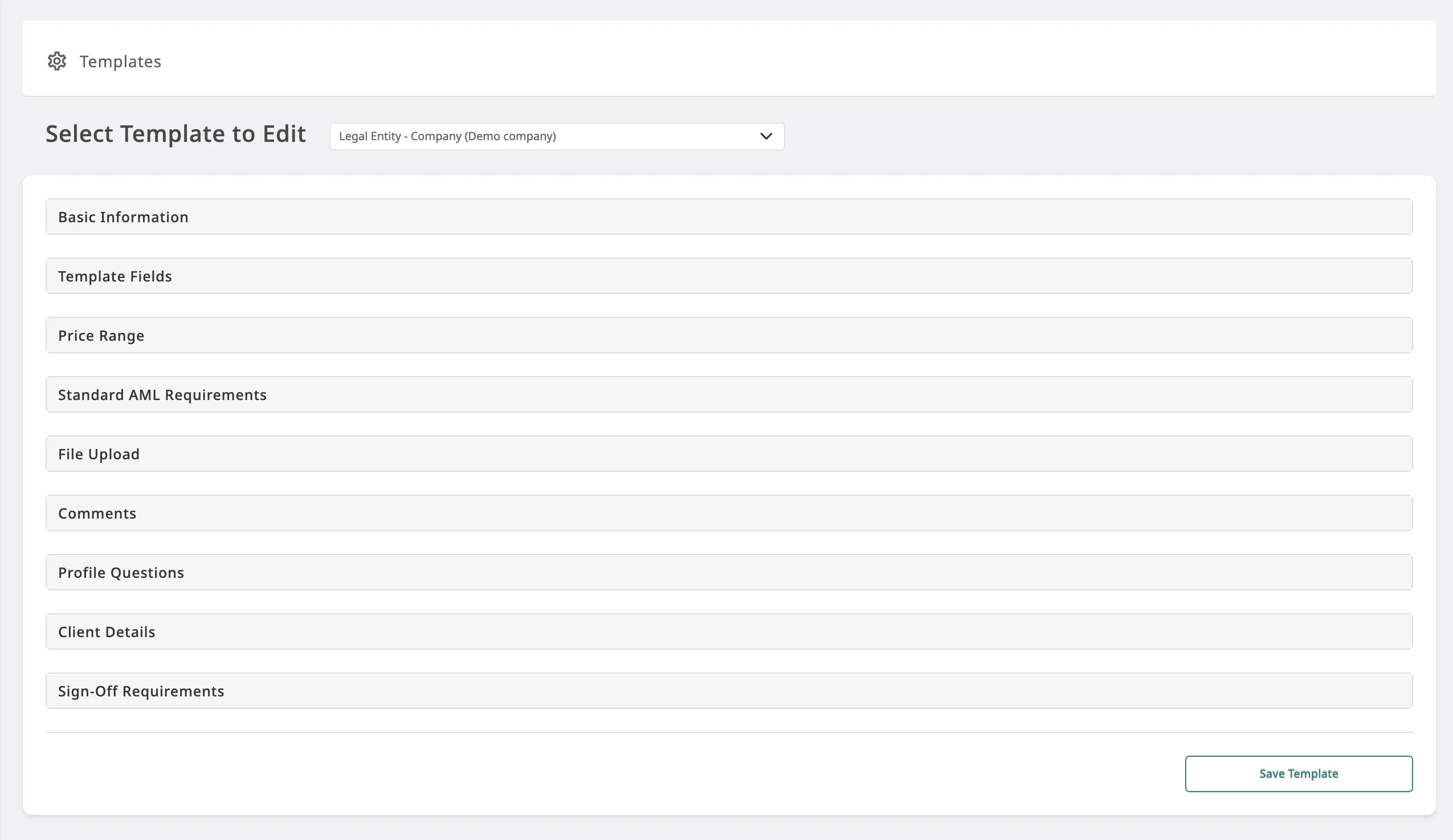 Customizable AML assessment templates aligned with international compliance standards
